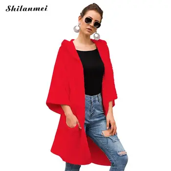 Warm Long Cardigan Siamese Cap Loose Knitted Women Sweater Coat Simple Autumn Winter Hooded Thick Cardigan Sweater Outerwear
Warm Long Cardigan Siamese Cap Loose Knitted Women Sweater Coat Simple Autumn Winter Hooded Thick Cardigan Sweater Outerwear