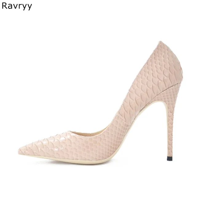 

Snakeskin Woman high heels Pointed Toe Sexy Pumps Thin heel female dress shoes stiletto heels OL out fits elegant party shoes
