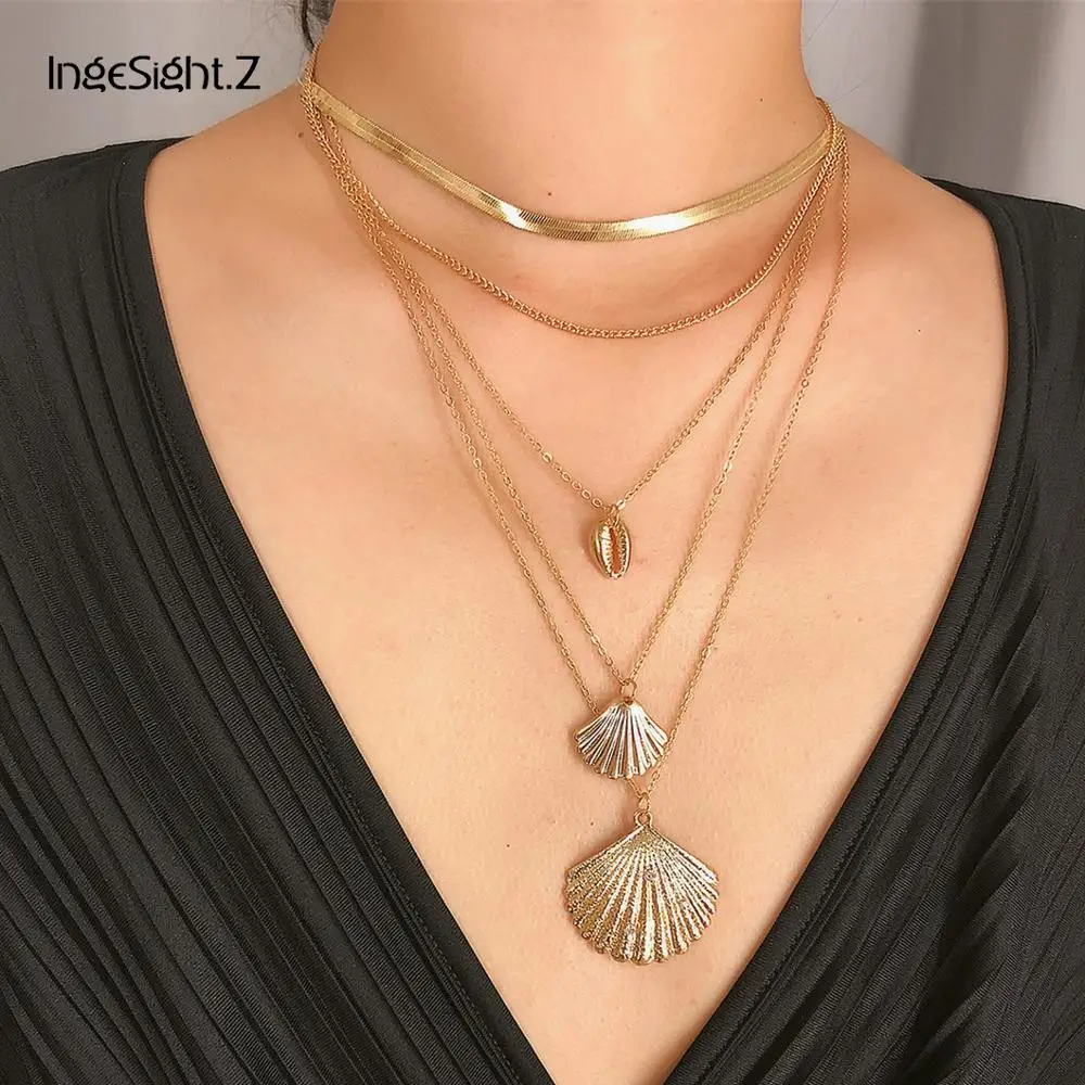 IngeSight.Z Bohemian Multi Layered Choker Necklace Collar Statement Alloy Cowrie Shell Scallop Pendant Necklace Women Jewelry
IngeSight.Z Bohemian Multi Layered Choker Necklace Collar Statement Alloy Cowrie Shell Scallop Pendant Necklace Women Jewelry