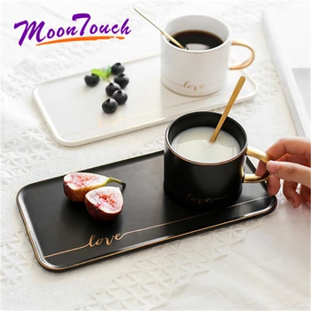 Creative Coffee Cup and Saucer Set Ceramic Breakfast Milk Cup Afternoon Tea Cup European Simple Style Water Cafe Cup with Handle
Creative Coffee Cup and Saucer Set Ceramic Breakfast Milk Cup Afternoon Tea Cup European Simple Style Water Cafe Cup with Handle
