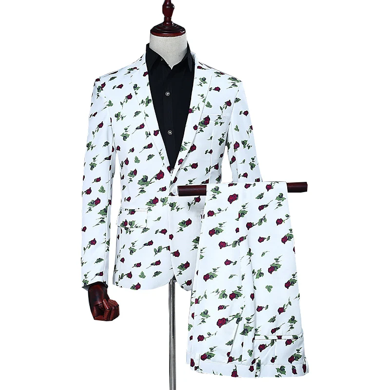 digital rose print suits Men 2019 Groom Long sleeve mens blazer with pant 2 pcs Wedding dress Suits Set Host Show Business Suit
digital rose print suits Men 2019 Groom Long sleeve mens blazer with pant 2 pcs Wedding dress Suits Set Host Show Business Suit