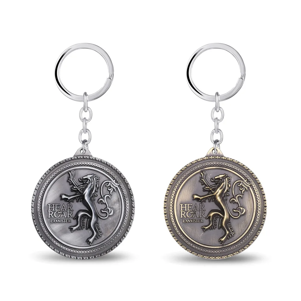 Anime Game Of Thrones Keychain Pendant Figure House Lannister Lion Symbol Key Ring Holder for Car Souvenir Accessory Figure Gift
Anime Game Of Thrones Keychain Pendant Figure House Lannister Lion Symbol Key Ring Holder for Car Souvenir Accessory Figure Gift