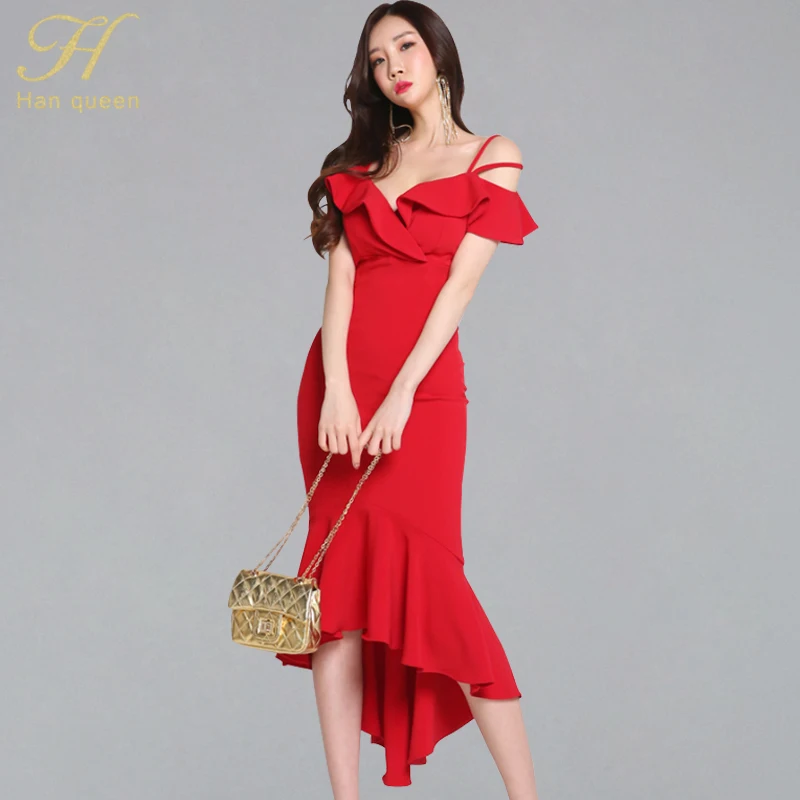 H Han Queen Sexy Solid Color Mermaid Bodycon Dresses Women 2019 Summer Evening Special Occasion Vestidos Wedding Party Vestidos
H Han Queen Sexy Solid Color Mermaid Bodycon Dresses Women 2019 Summer Evening Special Occasion Vestidos Wedding Party Vestidos