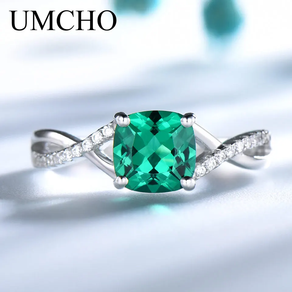 UMCHO Emerald Gemstone Rings for Women Solid 925 Sterling Silver Ring Silver Wedding Engagement Band Romantic Fine Jewelry Gift
UMCHO Emerald Gemstone Rings for Women Solid 925 Sterling Silver Ring Silver Wedding Engagement Band Romantic Fine Jewelry Gift