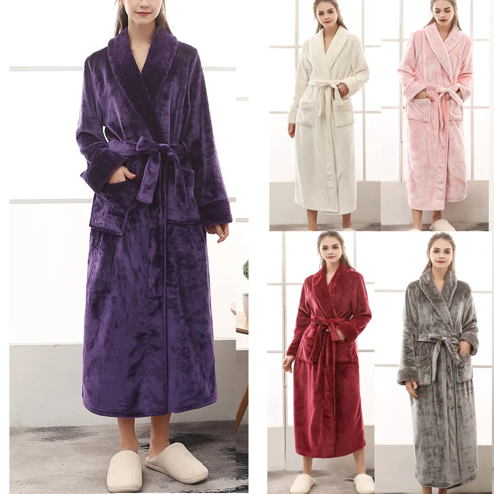 Women's Winter Lengthened Coralline Plush Shawl Bathrobe Long Sleeved Robe Coat bathrobe women dressing gown Free Shipping
Women's Winter Lengthened Coralline Plush Shawl Bathrobe Long Sleeved Robe Coat bathrobe women dressing gown Free Shipping