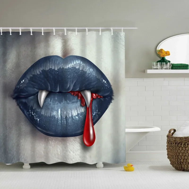 Halloween Shower Curtain Waterproof Mildew Polyester Fabric Bathroom Shower Curtain bleeding lips Skeleton Christmas Party Decor
Halloween Shower Curtain Waterproof Mildew Polyester Fabric Bathroom Shower Curtain bleeding lips Skeleton Christmas Party Decor