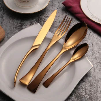 Gold Cutlery 304 Set Stainless Steel Western Food Tableware Sets Fork Steak Knife TeaSpoon Dinner Dinnerware Set 4pcs/ 5pcs
Gold Cutlery 304 Set Stainless Steel Western Food Tableware Sets Fork Steak Knife TeaSpoon Dinner Dinnerware Set 4pcs/ 5pcs