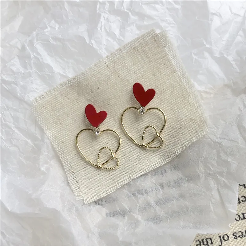 S925 Silver Needle Korean temperament sweet love earrings Mori Super fairy geometric lines ear nail ear ornaments female 227
S925 Silver Needle Korean temperament sweet love earrings Mori Super fairy geometric lines ear nail ear ornaments female 227