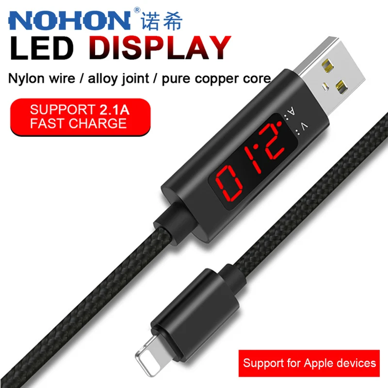 NOHON Durable Led Display Current Voltage Sync Data Cable 8 Pin For iPhone 6 8 Plus For Apple iPad Mini Lighting Charger Line 1M
NOHON Durable Led Display Current Voltage Sync Data Cable 8 Pin For iPhone 6 8 Plus For Apple iPad Mini Lighting Charger Line 1M
