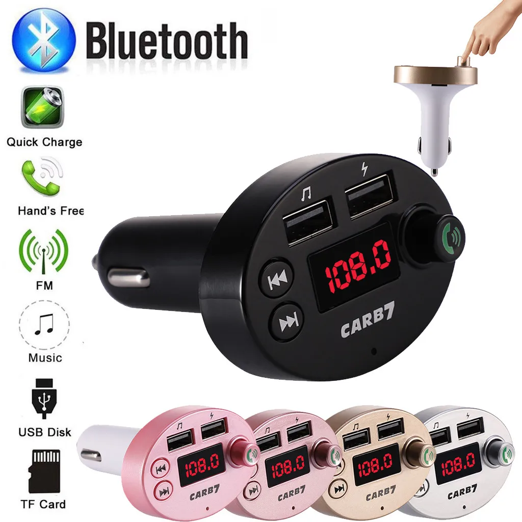 Car Charger 5 V / 2.1A Dual USB Bluetooth Handsfree Car Kit Charger FM Transmitter MP3 Player A2B3 Phone Charger Handsfree
Car Charger 5 V / 2.1A Dual USB Bluetooth Handsfree Car Kit Charger FM Transmitter MP3 Player A2B3 Phone Charger Handsfree