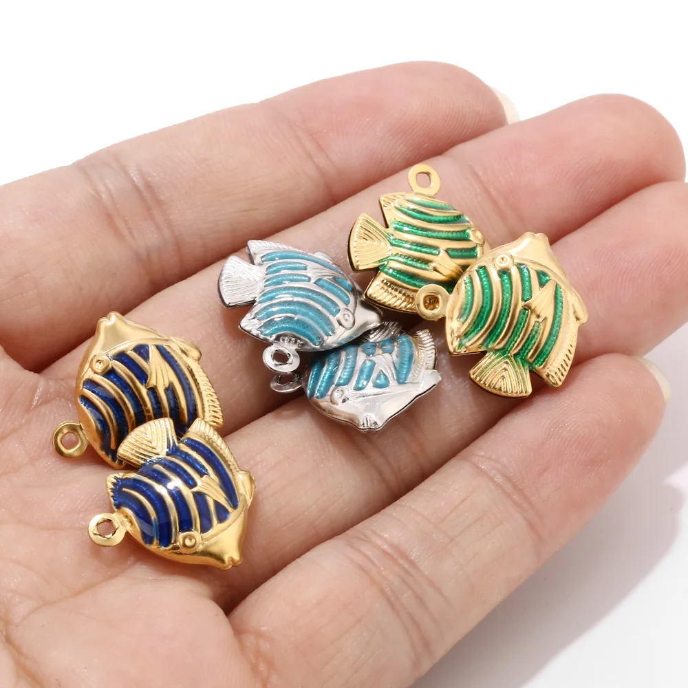 10pcs Stainless Steel Sea Fish Charm Pendants For Jewelry Making Gold Enamel Tropical Fish Pendants Charm DIY Craft Accessory
10pcs Stainless Steel Sea Fish Charm Pendants For Jewelry Making Gold Enamel Tropical Fish Pendants Charm DIY Craft Accessory