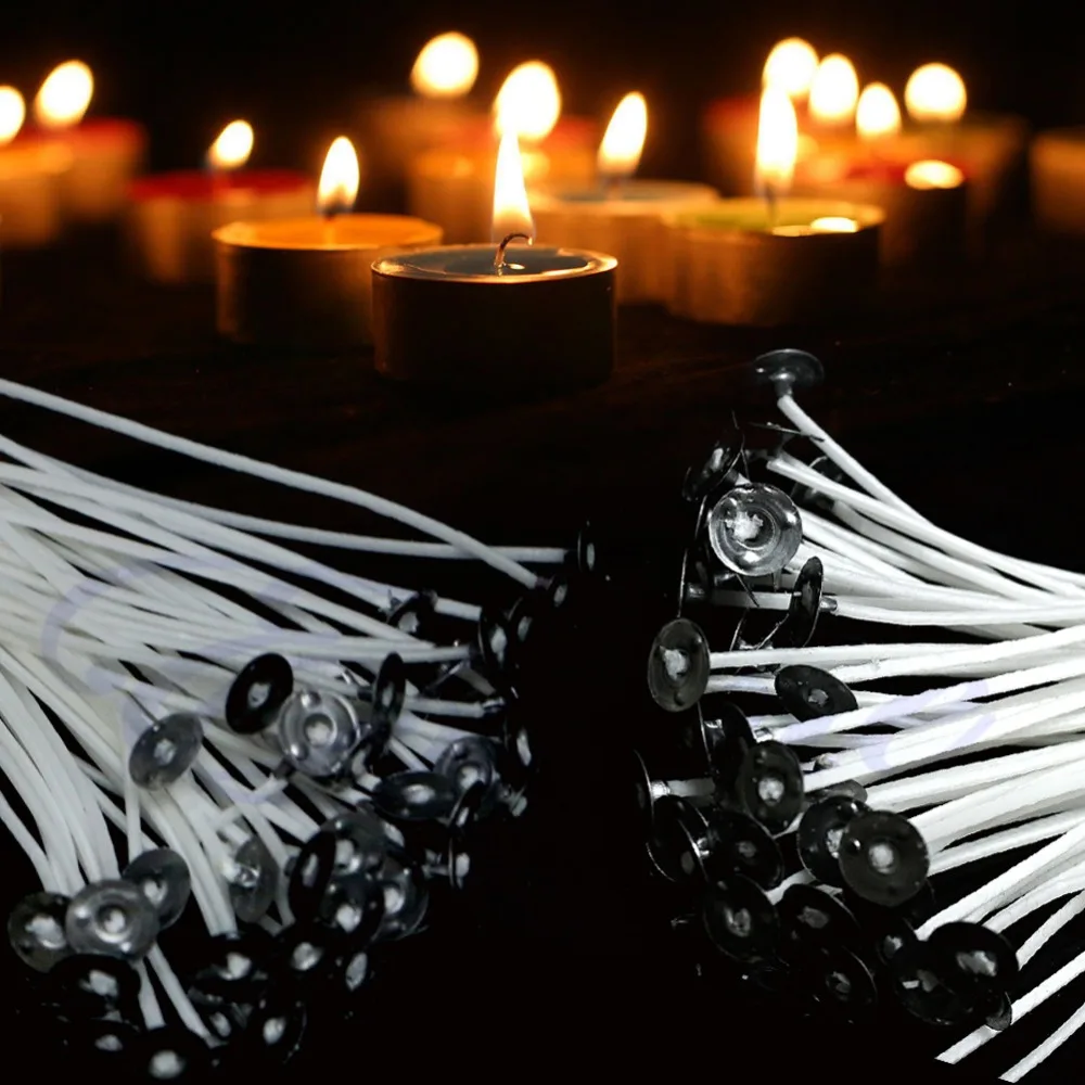 100 Pcs High Quality Candle Wicks Pre Waxed With Sustainers Cotton Coreless 15CM good quality
100 Pcs High Quality Candle Wicks Pre Waxed With Sustainers Cotton Coreless 15CM good quality
