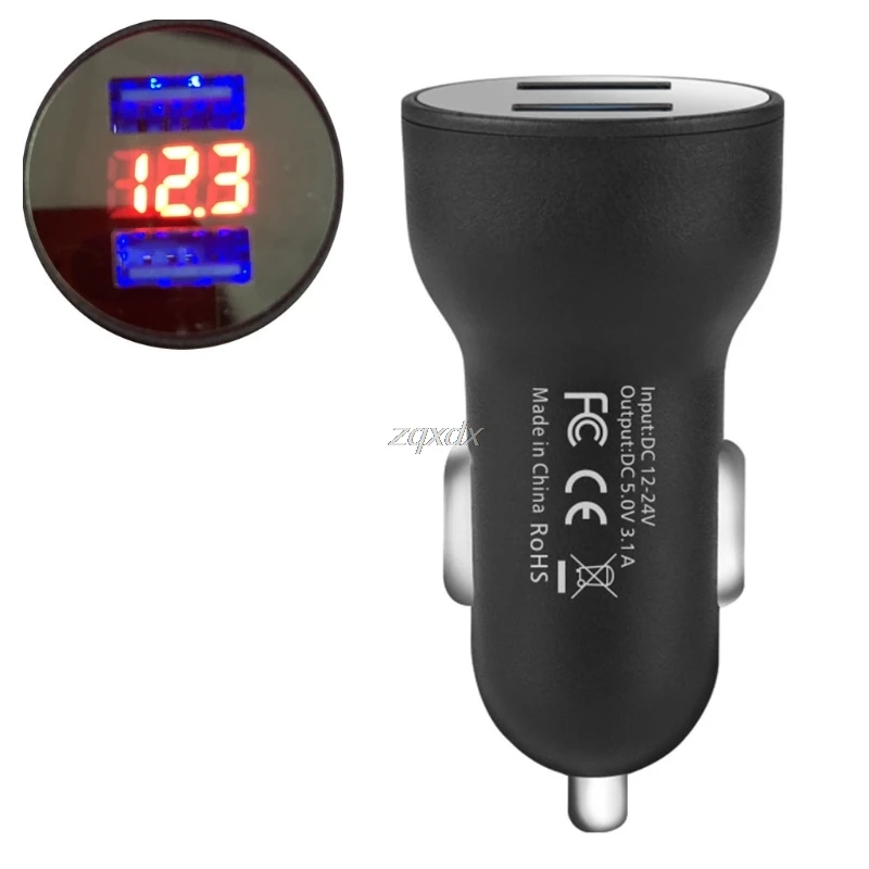 DC 12V 24V Dual USB Car Charger Digital LED Voltage Current Display 2.1A Adapter For Smart Phone Tablet PC
DC 12V 24V Dual USB Car Charger Digital LED Voltage Current Display 2.1A Adapter For Smart Phone Tablet PC