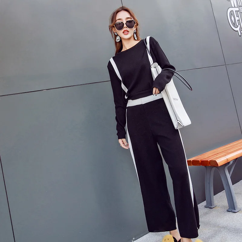 autumn winter new women's knit bottoms two-piece suit 2 Piece Set Tops+Pants suit Women's Sets Long Sleeve Wide leg pants suit
autumn winter new women's knit bottoms two-piece suit 2 Piece Set Tops+Pants suit Women's Sets Long Sleeve Wide leg pants suit