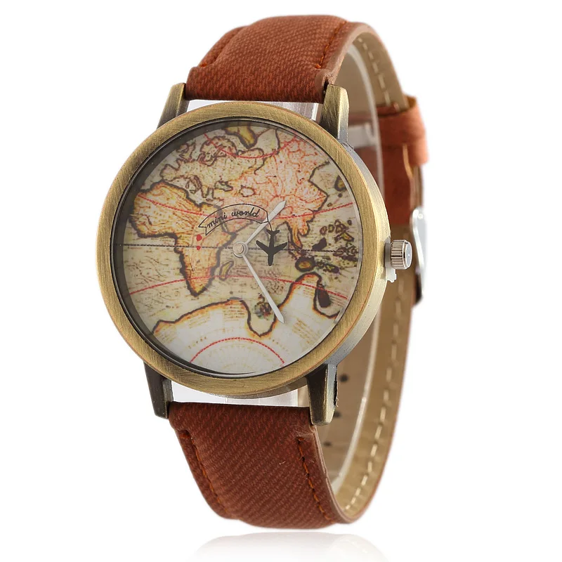 Женские часы 2019 Часы montre femme с картой мира на земле женские наручные из сплава