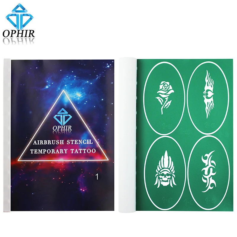 OPHIR A4 буклет многоразовые трафареты для аэрографии Временные татуировки арт 100x
