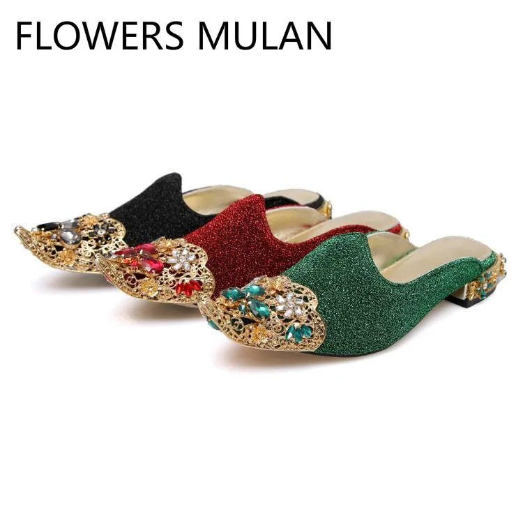 Luxury Brand Slippers Women Sequined Cloth Red Black Wine Red Gold Metal Pointed Toe With Rhinestone Slides Slip On Cozy Shoes
Luxury Brand Slippers Women Sequined Cloth Red Black Wine Red Gold Metal Pointed Toe With Rhinestone Slides Slip On Cozy Shoes