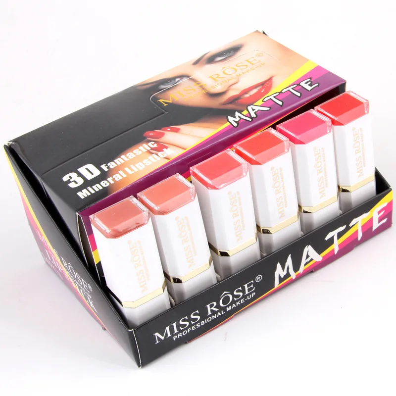 MISS ROSE 24pc lipstick square full bright black lipstick makeup lip gloss waterproof natural makeup display box
MISS ROSE 24pc lipstick square full bright black lipstick makeup lip gloss waterproof natural makeup display box