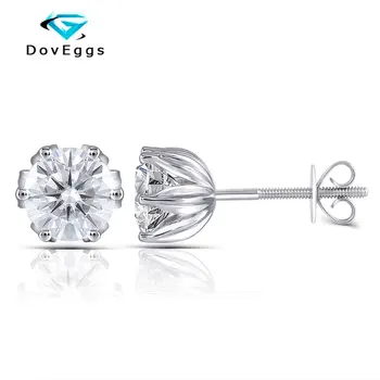 DovEggs 14K White Gold 2ctw 6.5mm GH Color Moissanite Diamond Stud Earring For Women Flower Shaped Gold Earrings Screw Back
DovEggs 14K White Gold 2ctw 6.5mm GH Color Moissanite Diamond Stud Earring For Women Flower Shaped Gold Earrings Screw Back