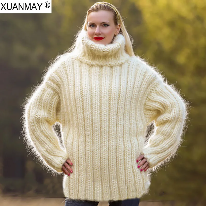 Thick warmth large size 5XL code women's winter Turtleneck Sweater fashion handmade super thick Pullover Creamy-white Sweate
Thick warmth large size 5XL code women's winter Turtleneck Sweater fashion handmade super thick Pullover Creamy-white Sweate
