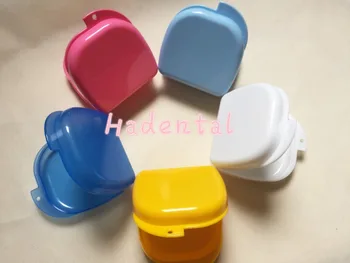 

Hign Quanlity Compact Colorful Dental Orthodontic Retainer Box/Case mouthguards biteguards dentures Sport Guard Five Color