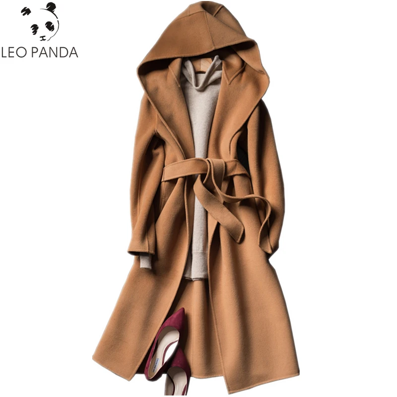 2019 Autumn Winter New Wool Coat Women Superior quality Double sided Wool Coat Adjustable Waist Jacket Hooded Outerwear
2019 Autumn Winter New Wool Coat Women Superior quality Double sided Wool Coat Adjustable Waist Jacket Hooded Outerwear