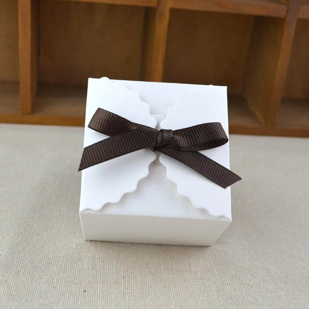 50pcs vintage retro white/kraft paper gift box diy wedding favor