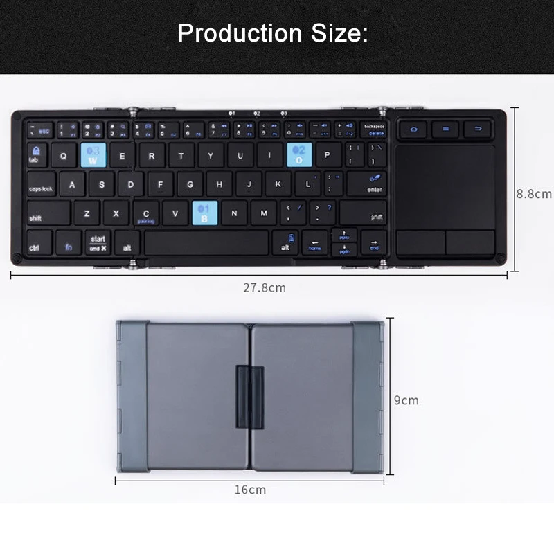 5 Folding touchpad Keyboard with stand