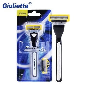 Giulietta GF4-0212 Shaving Razor Blade For Men 4 Layers Stainless Steel Safety Shavers Razors Rasoir Homme 1 Holder & 2 blades 
Giulietta GF4-0212 Shaving Razor Blade For Men 4 Layers Stainless Steel Safety Shavers Razors Rasoir Homme 1 Holder & 2 blades