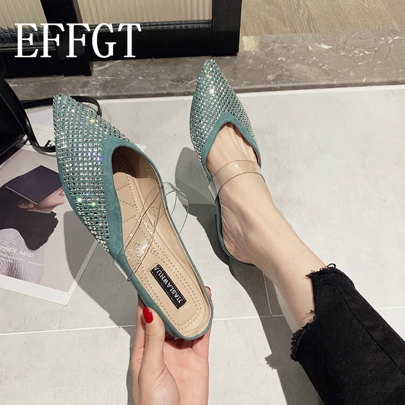 EFFGT 2019 Transparent woman shoes crystal pointy suede flat ladies slippers summer fashion slipper shallow mouth sandals K178
EFFGT 2019 Transparent woman shoes crystal pointy suede flat ladies slippers summer fashion slipper shallow mouth sandals K178
