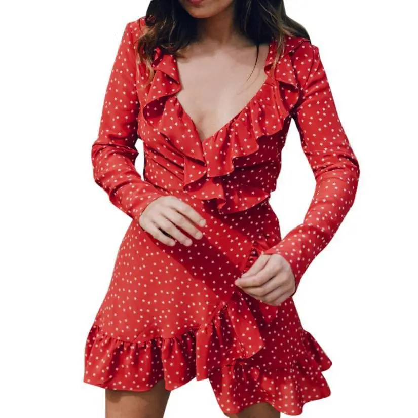 LITTHING 2019 Women Dress Star Print Sexy Summer Spring Dress Beach Irregular Bow Wrap Short VNeck Long Sleeve Chiffon Vestido
LITTHING 2019 Women Dress Star Print Sexy Summer Spring Dress Beach Irregular Bow Wrap Short VNeck Long Sleeve Chiffon Vestido