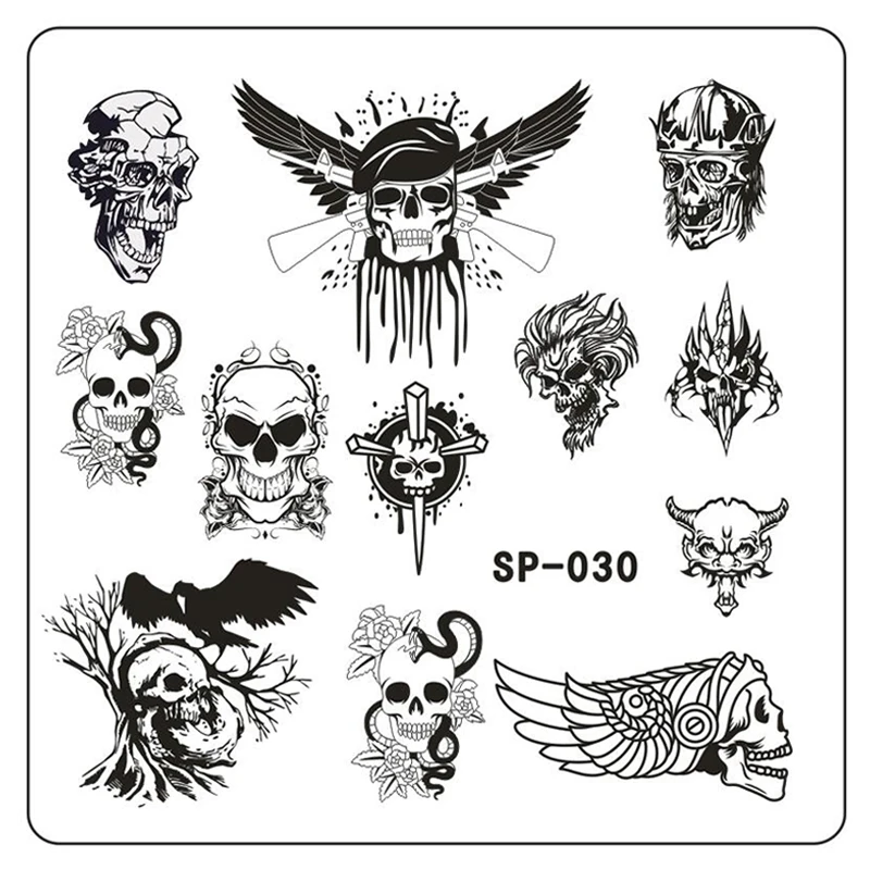 New 2017 Nails 1Pc Stainless Steel Halloween Skull Series Nail Art Template Nail Plates Fingernail Accessories SP030
New 2017 Nails 1Pc Stainless Steel Halloween Skull Series Nail Art Template Nail Plates Fingernail Accessories SP030