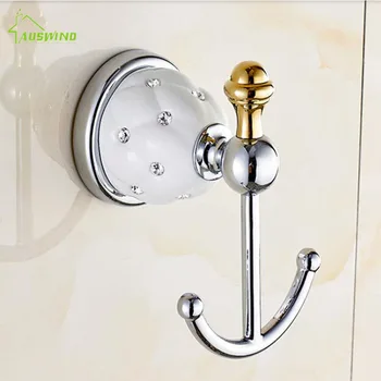 Golden Diamond Ceramic Robe Hook,clothes Hanging Hook solid Brass Golden Finish Bath Accessoryset Wall Mount Bathroom Hooks CC
Golden Diamond Ceramic Robe Hook,clothes Hanging Hook solid Brass Golden Finish Bath Accessoryset Wall Mount Bathroom Hooks CC