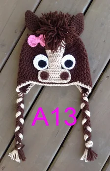 free shipping, 80pcs/lot Cute Handmade crochet Baby boys girls cartoon Brown horse hat with Pink bowknot adornment Photo props
free shipping, 80pcs/lot Cute Handmade crochet Baby boys girls cartoon Brown horse hat with Pink bowknot adornment Photo props