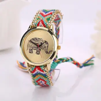Timezone #301 Duobla Simple Women Elephant Pattern Weaved Rope Band Bracelet Quartz Dialwatch Gift Dress Women Watch Clock
Timezone #301 Duobla Simple Women Elephant Pattern Weaved Rope Band Bracelet Quartz Dialwatch Gift Dress Women Watch Clock