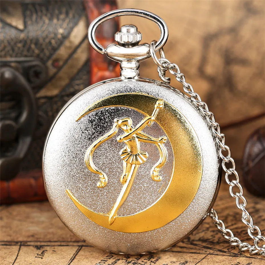 Classic Sailor Moon Theme Quartz Pocket Watch Roman Numerals Display Dial Silver Necklace Pendant Chain Best Gifts for Girls
Classic Sailor Moon Theme Quartz Pocket Watch Roman Numerals Display Dial Silver Necklace Pendant Chain Best Gifts for Girls