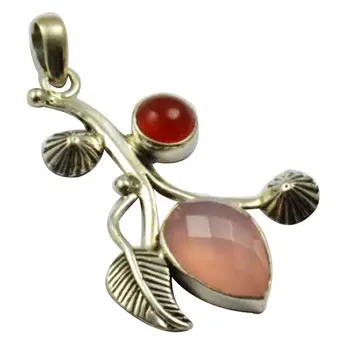 Lovegem Nature Ros Quartz & Carnelian Pendant 925 Sterling Silver, 44.8 mm, MHBAP4986
Lovegem Nature Ros Quartz & Carnelian Pendant 925 Sterling Silver, 44.8 mm, MHBAP4986