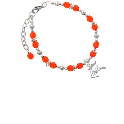 2-D Reindeer Orange Beaded Bracelet