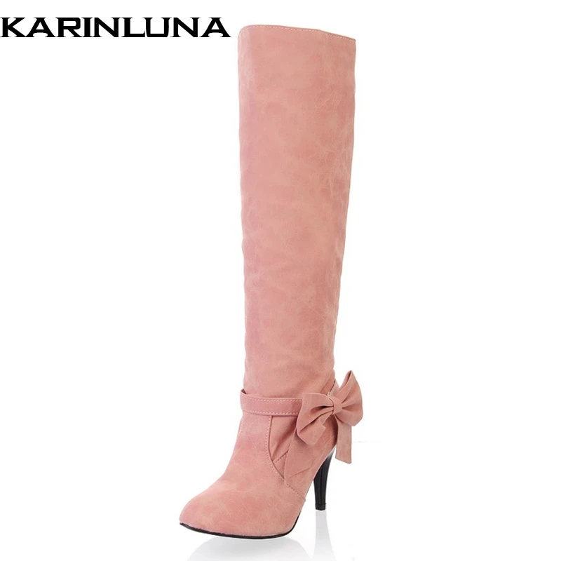 KARINLUNA New Plus Size 34-43 Sweet Bow Thin High Heels Autumn Winter Boots Fashion knee-high Boots Shoes Women
KARINLUNA New Plus Size 34-43 Sweet Bow Thin High Heels Autumn Winter Boots Fashion knee-high Boots Shoes Women