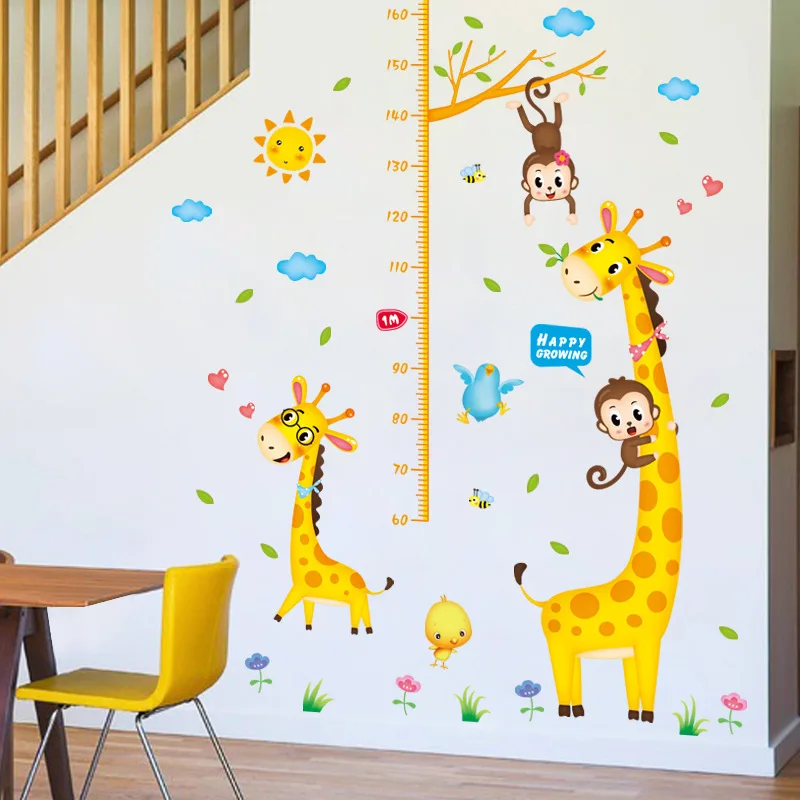 Cartoon cute giraffe monkey height measuring wall stickers kids room baby bedroom living room corridor baby growth ruler decals
Cartoon cute giraffe monkey height measuring wall stickers kids room baby bedroom living room corridor baby growth ruler decals