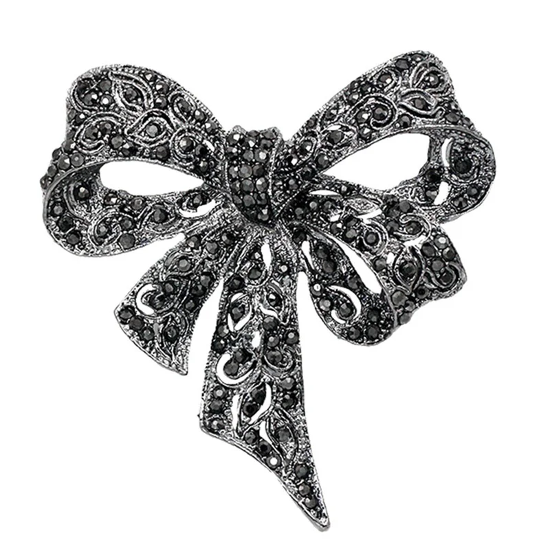 Vintage Rhinestone Bow Brooches for Women Black Bowknot Brooch Pin Fashion Jewelry Coat Accessories Elegant Style
Vintage Rhinestone Bow Brooches for Women Black Bowknot Brooch Pin Fashion Jewelry Coat Accessories Elegant Style