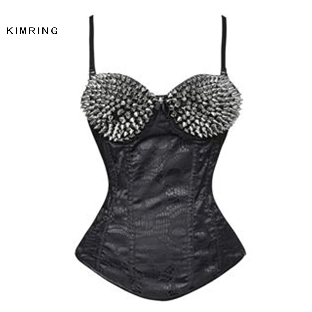 Women/'s Black Skull Gothic Corset Waist Training Cincher Bustier Overbust