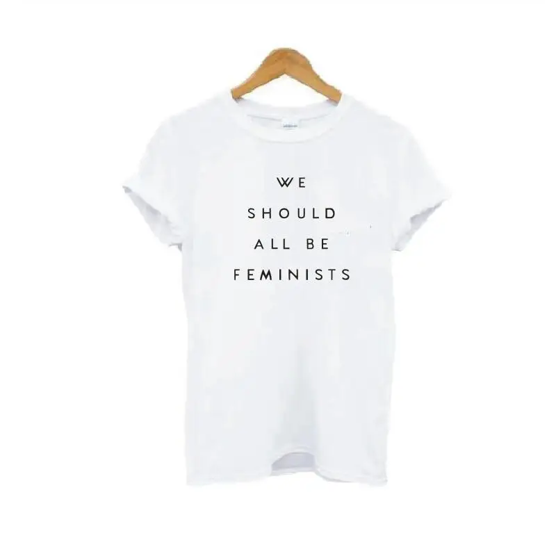 We Should All Be Feminists Hipster Cotton T-shirt Women Short Sleeve Loose Plus Size White Tee Shirt Femme Harajuku Funny Tshirt | Женская