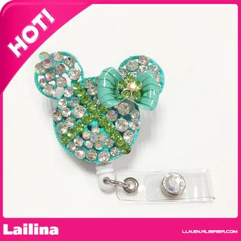 Blue Bow Clear Rhinestone Minnie Mouse Head Retractable Badge Reel/ ID Badge Holder / Brooch / Pendant / Id Badge Holder (White)
Blue Bow Clear Rhinestone Minnie Mouse Head Retractable Badge Reel/ ID Badge Holder / Brooch / Pendant / Id Badge Holder (White)