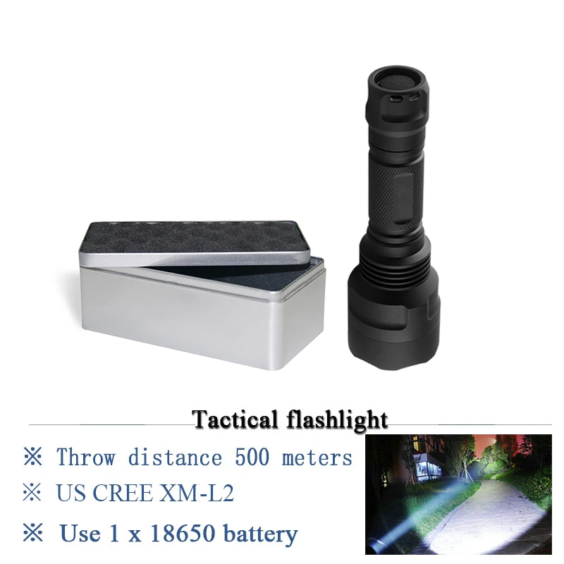 Portable flashlight CREE XM L2 led flashlight Tactical self defense 18650 waterproof Torch linterna hunting lanterna Zaklamp
Portable flashlight CREE XM L2 led flashlight Tactical self defense 18650 waterproof Torch linterna hunting lanterna Zaklamp