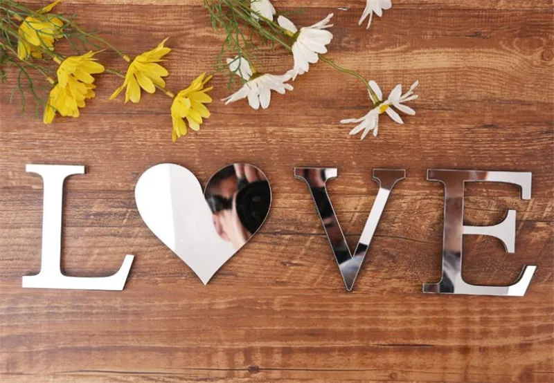 50pcs 28 English Letters Love heart Acrylic Mirror Surface Wall Sticker 3D Silver Alphabet Poster Bedroom Festival Party De
50pcs 28 English Letters Love heart Acrylic Mirror Surface Wall Sticker 3D Silver Alphabet Poster Bedroom Festival Party De