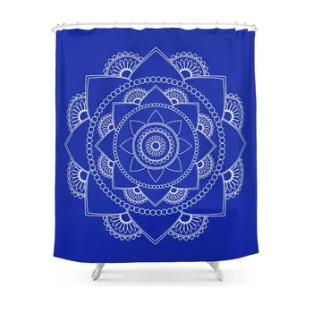 Mandala 01 White On Royal Blue Shower Curtain Set Waterproof Polyester Fabric Bath Curtain For Bathroom With Non-slip Floor Mat
Mandala 01 White On Royal Blue Shower Curtain Set Waterproof Polyester Fabric Bath Curtain For Bathroom With Non-slip Floor Mat