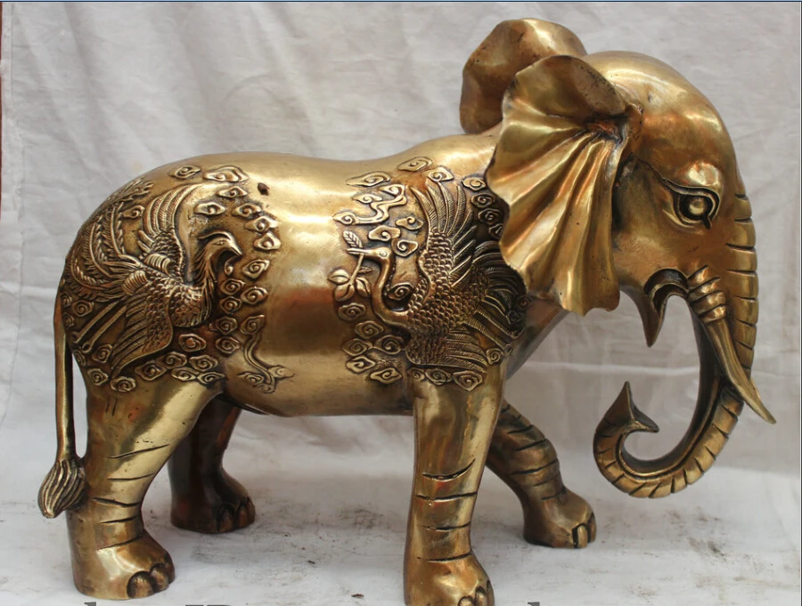 12" China Chinese Fengshui Folk Brass peacock Phoenix Elephant Statue sculpture
12" China Chinese Fengshui Folk Brass peacock Phoenix Elephant Statue sculpture