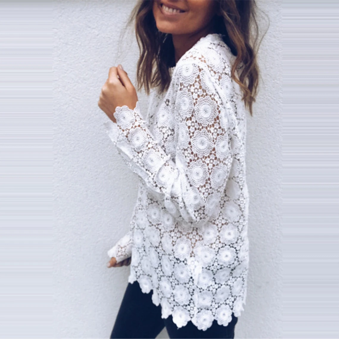 arrival Women Boho Beach Holiday Summer Loose Casual Chiffon Lace Floral Embroider White Tops Femme Ladies Mesh Blouse
arrival Women Boho Beach Holiday Summer Loose Casual Chiffon Lace Floral Embroider White Tops Femme Ladies Mesh Blouse