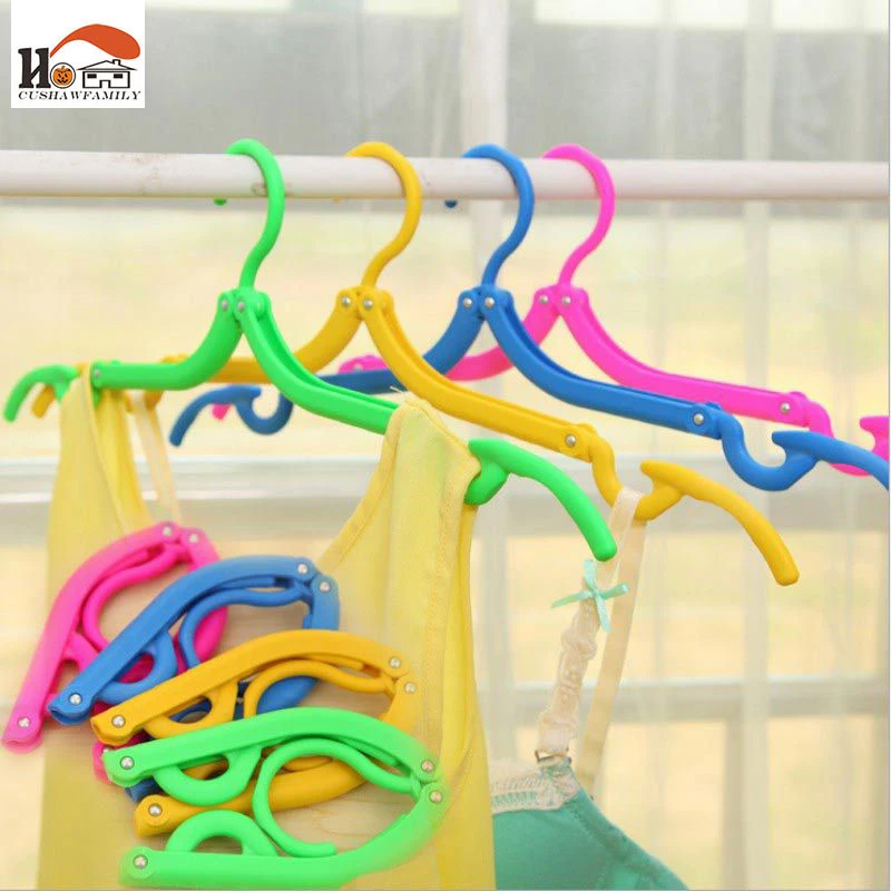 CUSHAWFAMILY Portable Colorful Travel Space Saving Clothing Hanger Foldable Plastic Folding Drying Clothes Hangers Rack Peg
CUSHAWFAMILY Portable Colorful Travel Space Saving Clothing Hanger Foldable Plastic Folding Drying Clothes Hangers Rack Peg